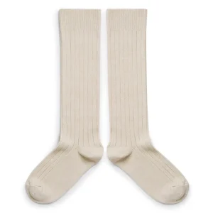 La Haute Ribbed Knee High Socks in Doux Agneaux by Collegien