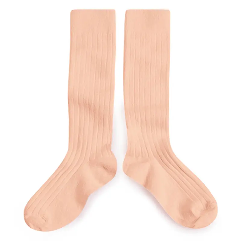 La Haute Ribbed Knee High Socks in Sorbet by Collegien