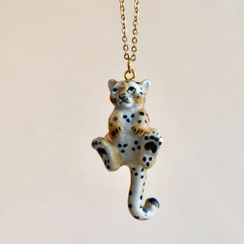 Leopard Cub Ceramic Pendant by Camp Hollow