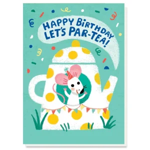 Let's Par-Tea Birthday Greetings Card by Grace Habib for Stormy Knight