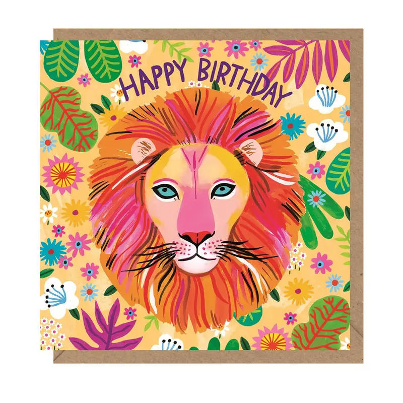 Lion Birthday Greetings Card by Emma Jayne for Earlybird Designs