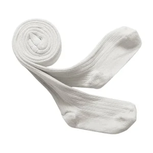 Louise Ribbed Tights in Blanc Neige by Collegien