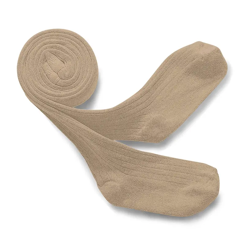 Louise Ribbed Tights in Petite Taupe by Collegien