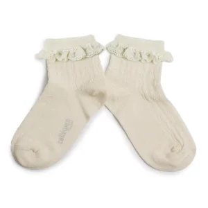 Marie-Antoinette Pointelle Ankle Socks in Doux Agneaux by Collegien