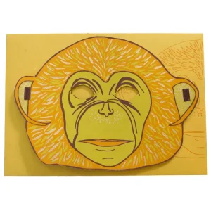 Monkey Mask Greetings Card by East End Press