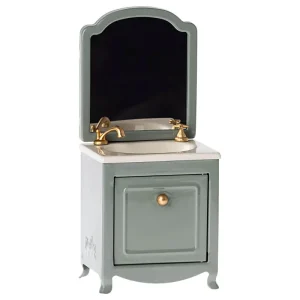 Mouse Sink Dresser With Mirror in Dark Mint by Maileg