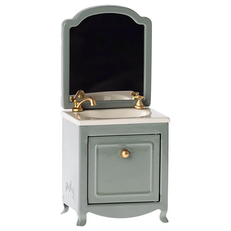 Mouse Sink Dresser With Mirror in Dark Mint by Maileg