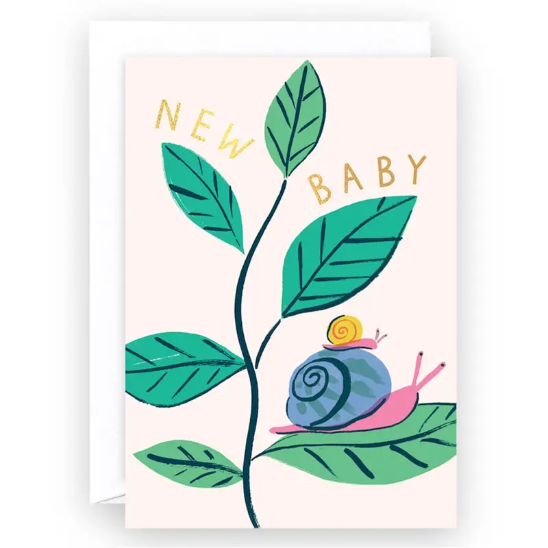 New Baby Snails Greetings Card by Charlotte Trounce for Wrap