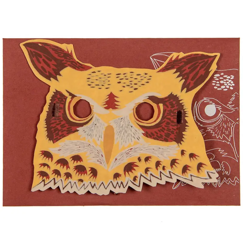 Owl Mask Greetings Card by East End Press