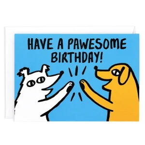 Pawesome Birthday Greetings Card by Alice Bowsher for Wrap