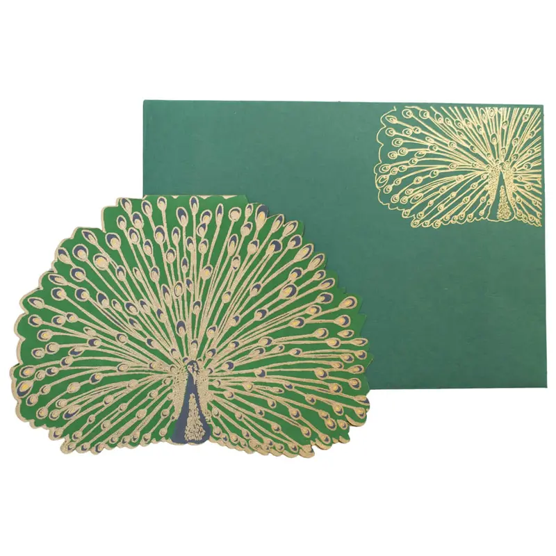 Peacock Shaped Greetings Card by East End Press