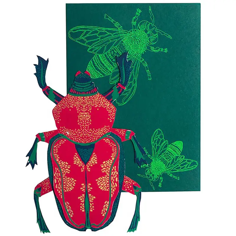 Scarab Beetle Shaped Greetings Card by East End Press