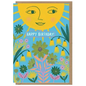Sun And Flowers Birthday Greetings Card by Bonbi Forest for Earlybird Designs