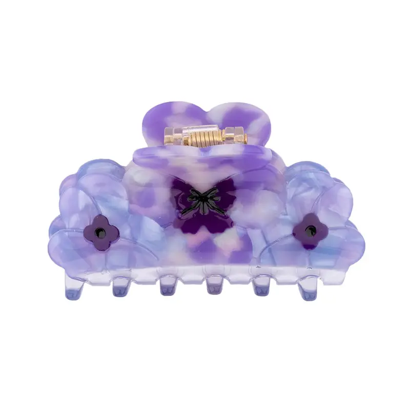 Three Pansies Hair Claw by Coucou Suzette