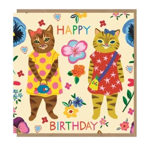 Two Cats Birthday Greetings Card by Emma Jayne for Earlybird Designs