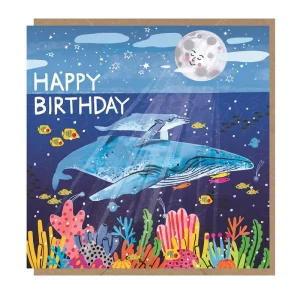 Whales Birthday Greetings Card by Emma Jayne for Earlybird Designs