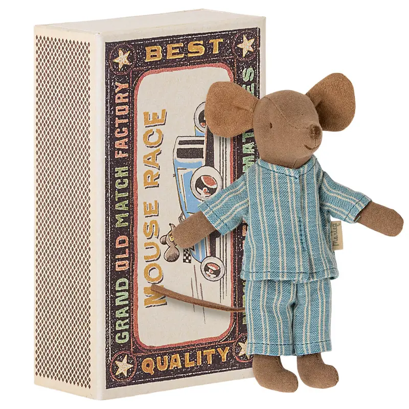 Big Brother Mouse in a Matchbox (Striped Pyjamas) by Maileg