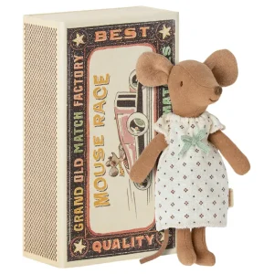 Big Sister Mouse in a Matchbox (Cream Nightdress) by Maileg