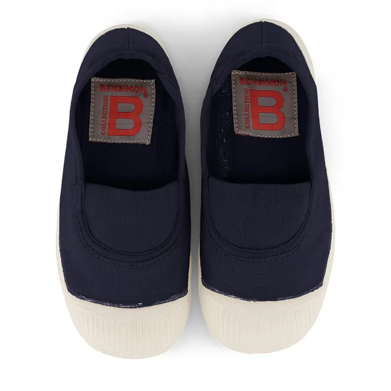 Elastic Tennis Shoe in Marine by Bensimon