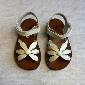 Giulia Flower Sandals in Burro White by PP