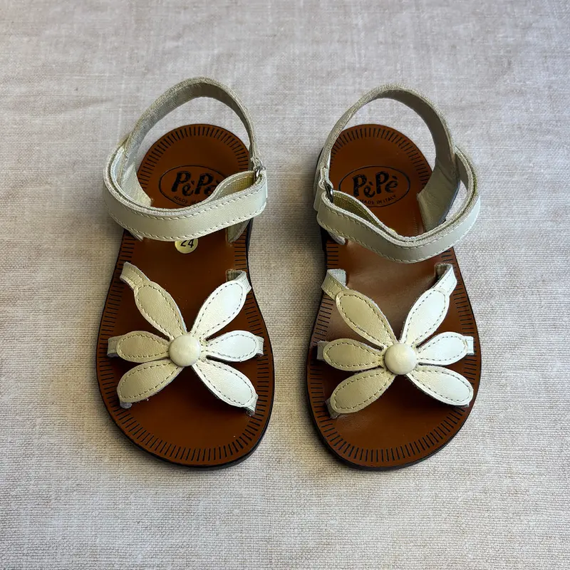 Giulia Flower Sandals in Burro White by PP