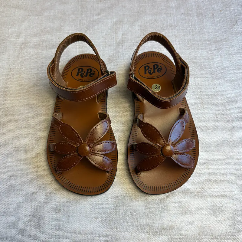 Giulia Flower Sandals in Cacao by PP