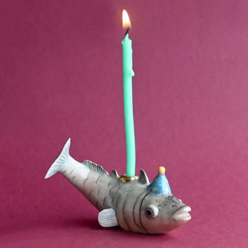 Graceful Fish Ceramic Cake Topper by Camp Hollow