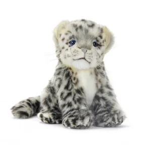 Snow Leopard Cub Sitting (18cm) by Hansa