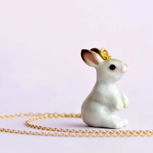 White Rabbit Ceramic Pendant by Camp Hollow