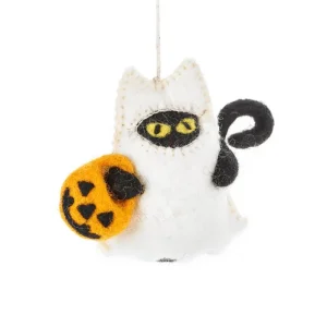 Boo Cat Ghost Hanging Halloween Decoration by Felt So Good