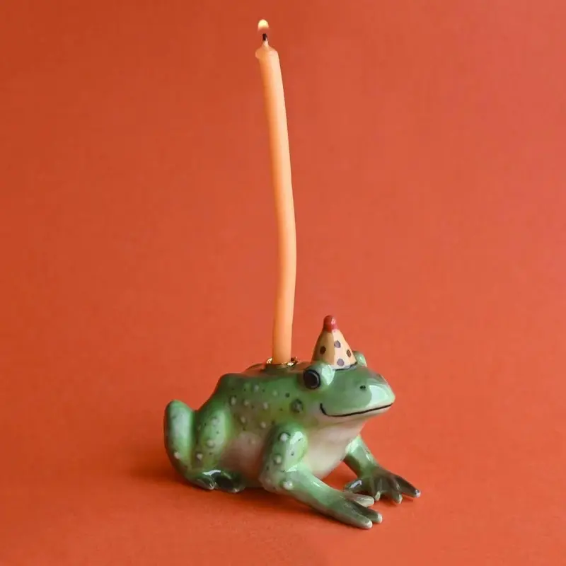 Charming Frog Ceramic Cake Topper by Camp Hollow