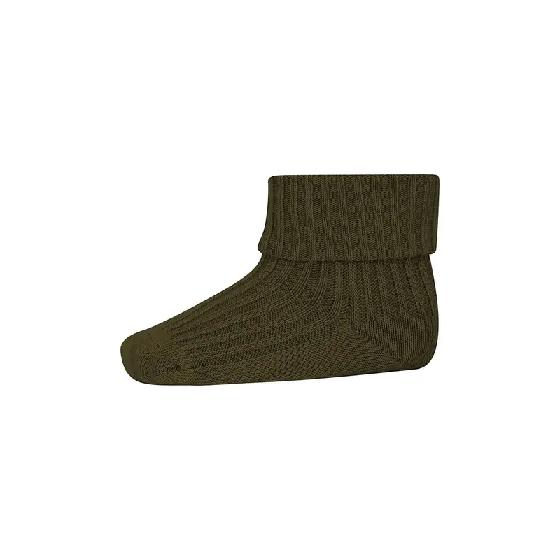 Cotton Rib Ankle Socks in Capers by MP Denmark
