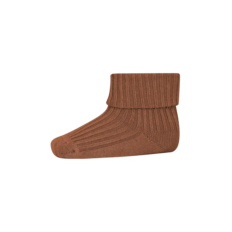 Cotton Rib Ankle Socks in Russet by MP Denmark