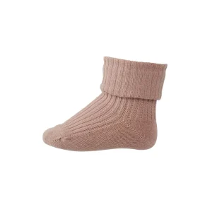 Cotton Rib Ankle Socks in Wood Rose by MP Denmark