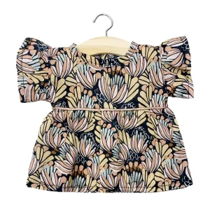 Daisy Dress (34cm Doll) in Water Flowers Print by Minikane