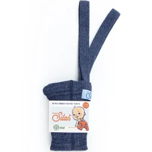 Footed Tights With Braces in Denim by Silly Silas