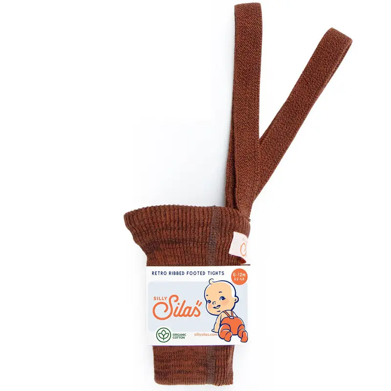 Footed Tights With Braces in Spicy Chai by Silly Silas