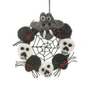 Ghoulish Mini Wreath Hanging Halloween Decoration by Felt So Good