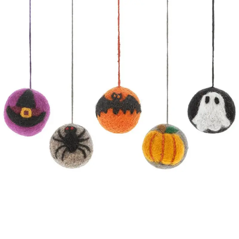 Haunted Halloween Baubles Hanging Decorations by Felt So Good