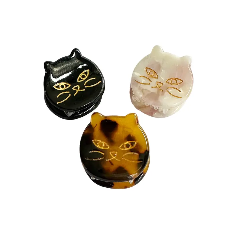 Kitty Round Mini Hair Claw in Various Colours by Hello Sakura
