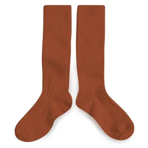 La Haute Ribbed Knee High Socks in Pain d'Epice by Collegien