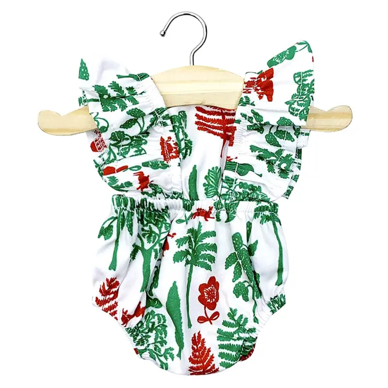 Lou Ruffle Romper (34cm Doll) in Trees Print by Minikane X Nathalie Lete