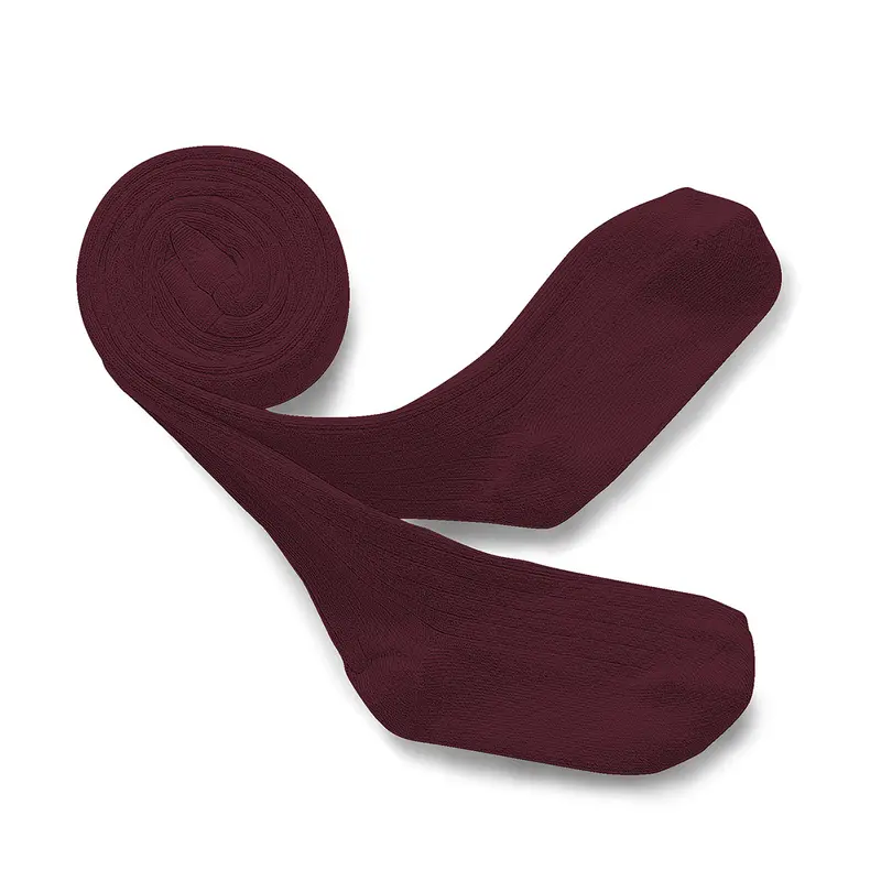 Louise Ribbed Tights in Bordeaux Grand Cru by Collegien