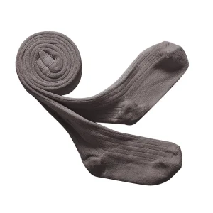 Louise Ribbed Tights in Gris Galet by Collegien
