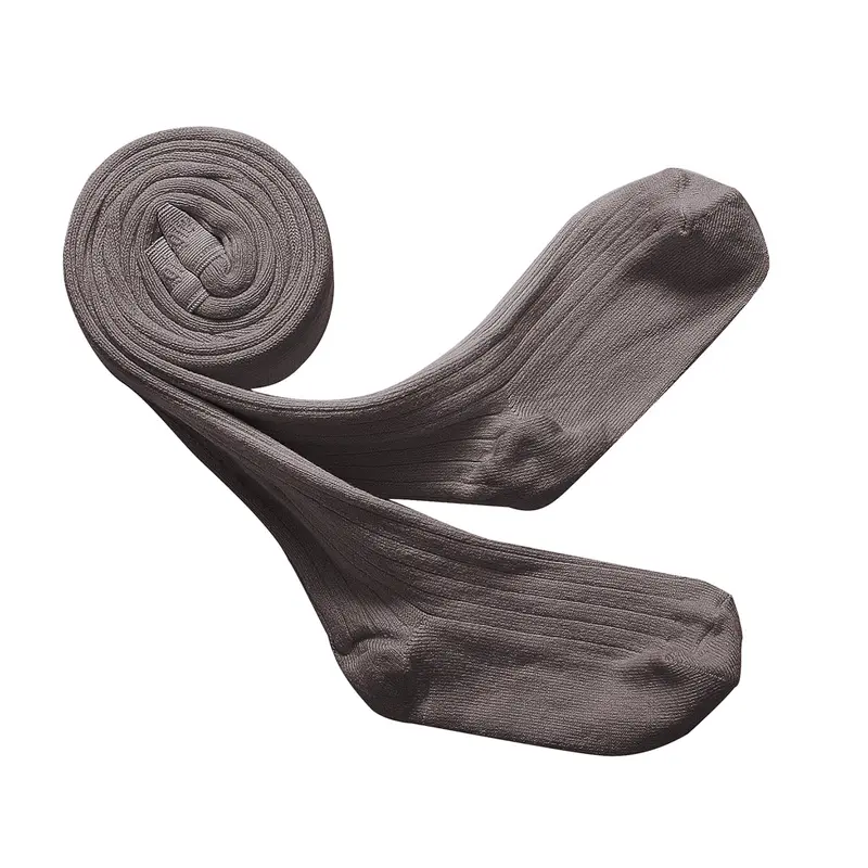 Louise Ribbed Tights in Gris Galet by Collegien