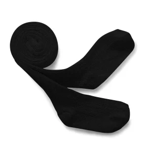 Louise Ribbed Tights in Noir de Charbon by Collegien