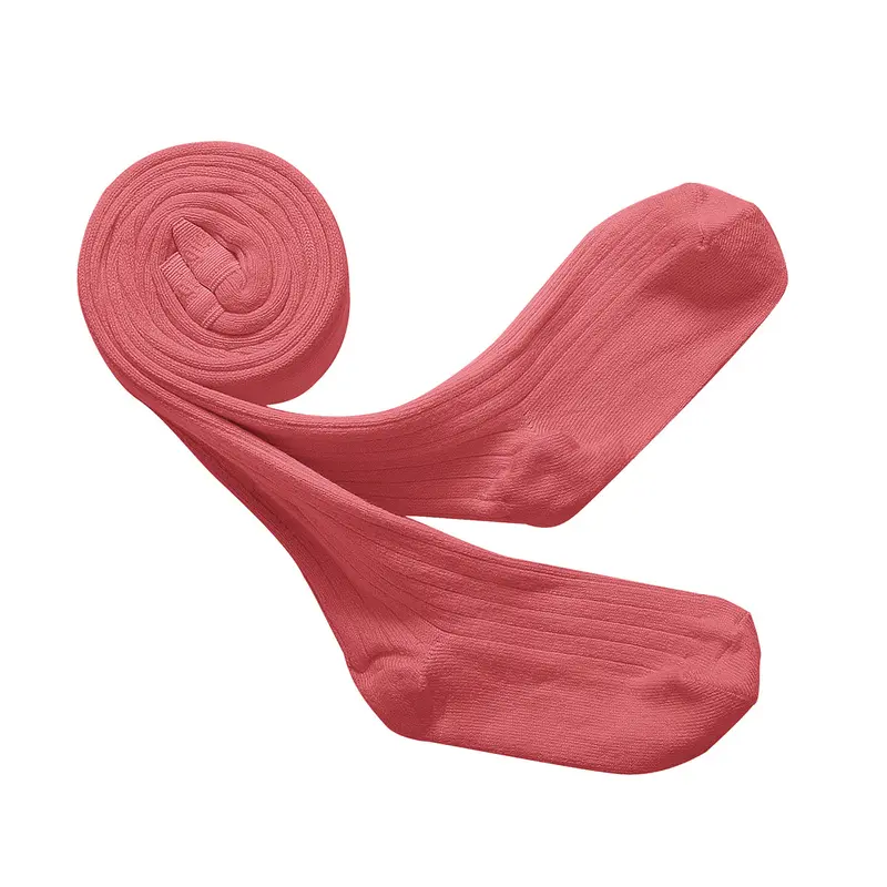 Louise Ribbed Tights in Rose Litchi by Collegien