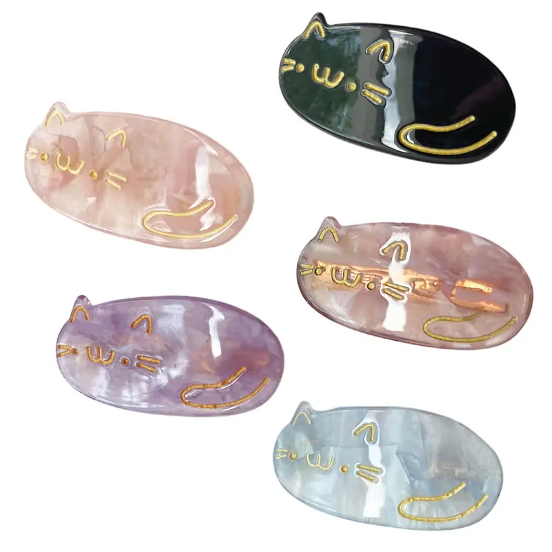 Oval Sakura Kitty Hair Clip in Various Colours by Hello Sakura