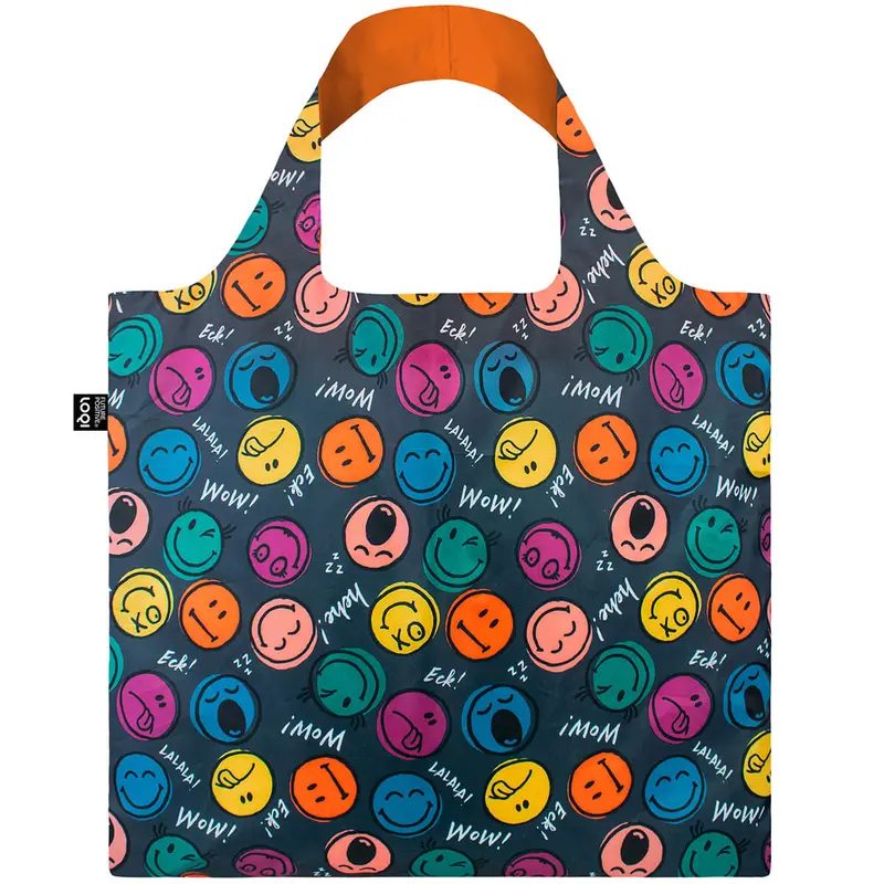 Smiley Boys And Girls Recycled Shopping Bag by Loqi