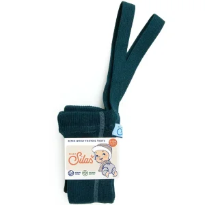 Woolly Footless Tights With Braces in Sapphire Blue by Silly Silas